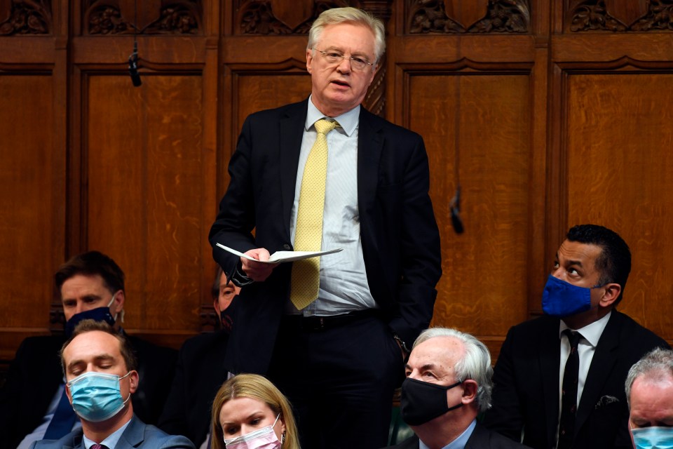 Former Brexit Secretary and Boris-backer David Davis raged at Mr Johnson in the Commons