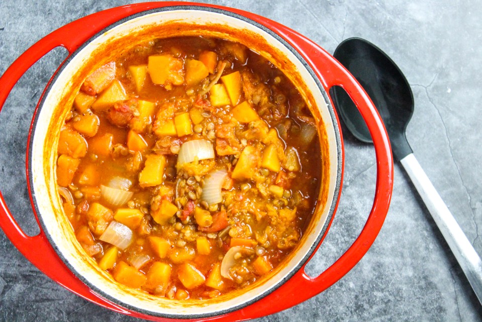 This butternut squash stew is vegetarian, vegan, dairy-free and gluten-free