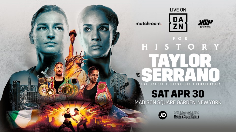 Katie Taylor vs Amanda Serrano has been confirmed for April 30 at MSG