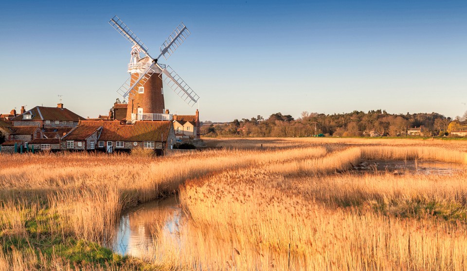 Visit the windmill and picturesque marshes at Cley Next The Sea