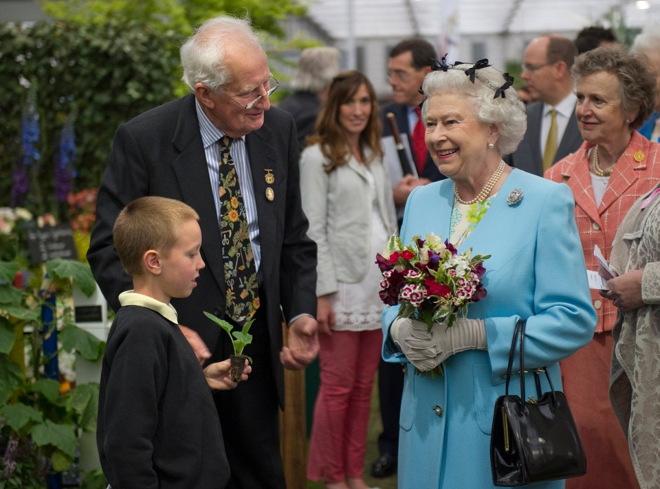 The Queen delighted in Peter's exhibits and he would present her with a posy every year