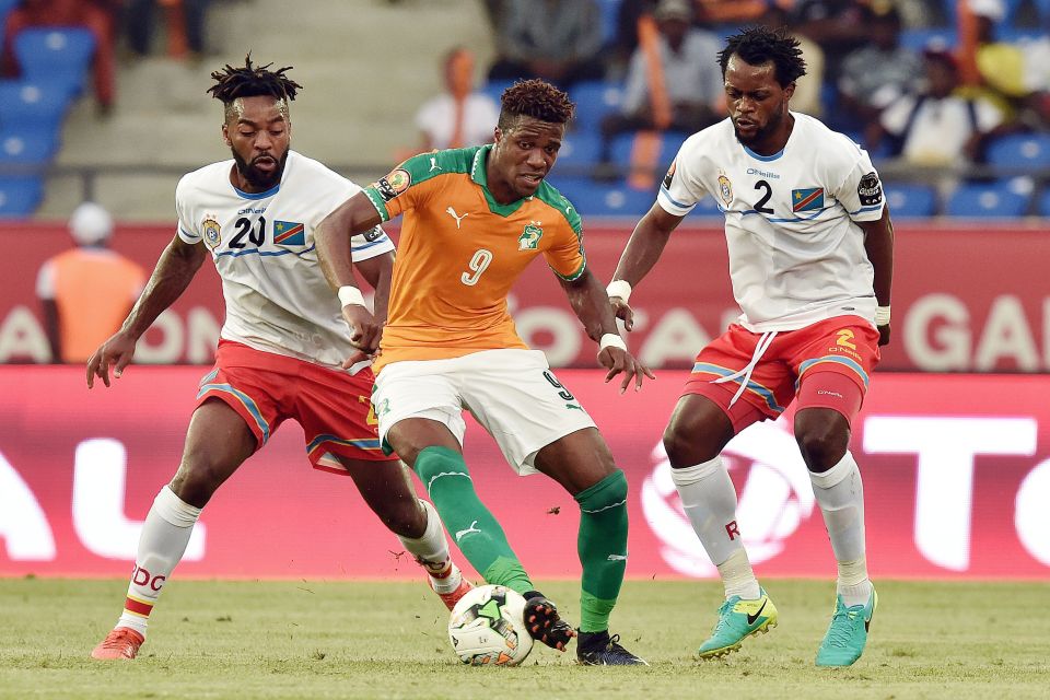 Wilfried Zaha is with the Ivory Coast