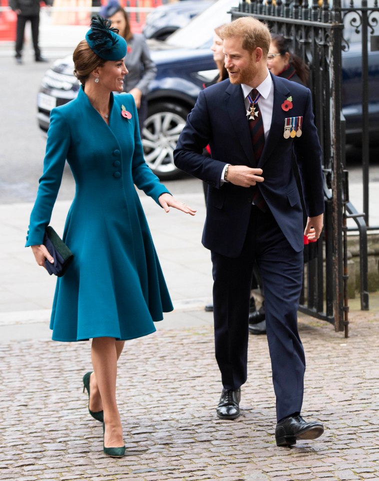 A smiling Kate and Harry pictured arriving at an event together in 2019