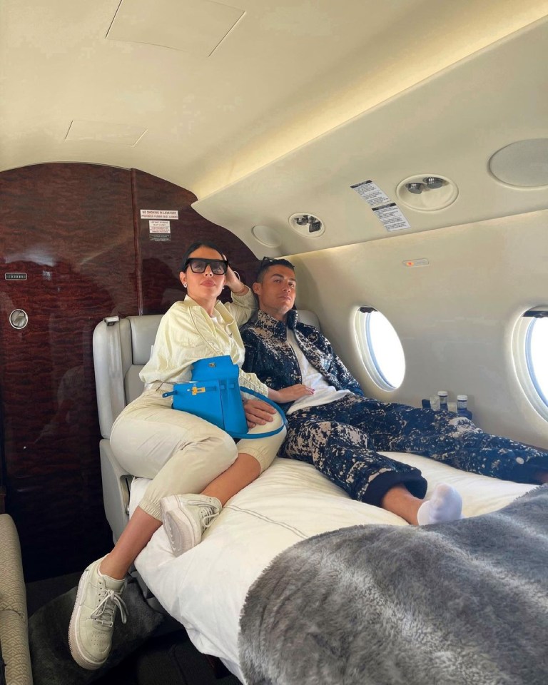 The couple often fly around Europe on Ronaldo's private jet