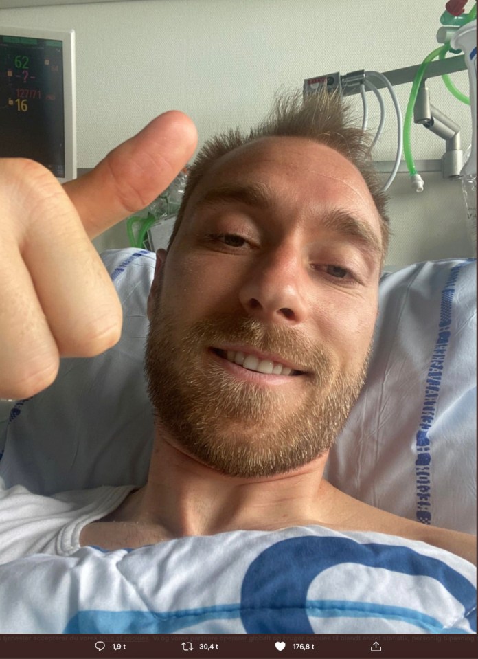 Eriksen has sent a heartfelt thank you to his supporters