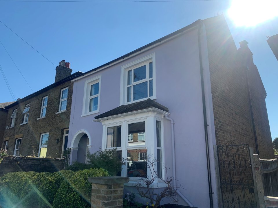 Just down the road another house has also been called 'harmful' by the council after it was painted lilac