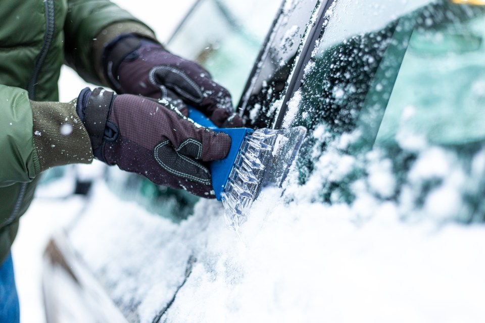 An iced up windscreen can be a hazard