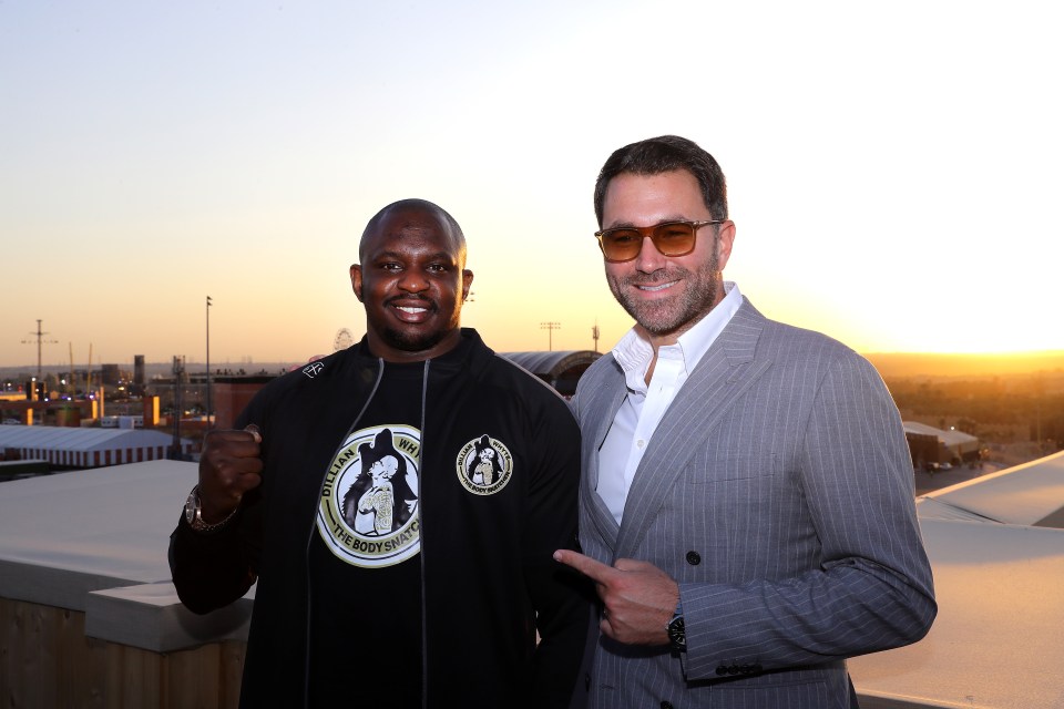 Dillian Whyte pictured with promoter Eddie Hearn