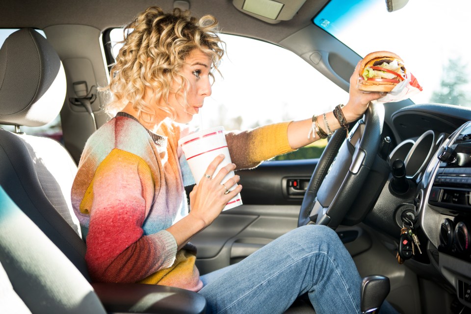 Eating and drinking can be distracting while driving