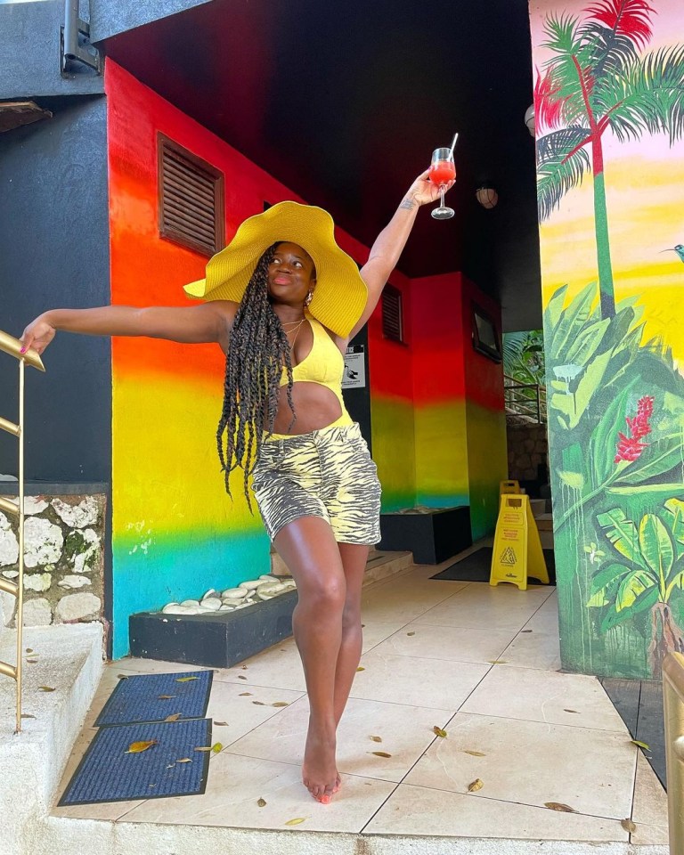 Radio 1 DJ Clara Amfo posed with a cocktail while on a holiday in the Caribbean