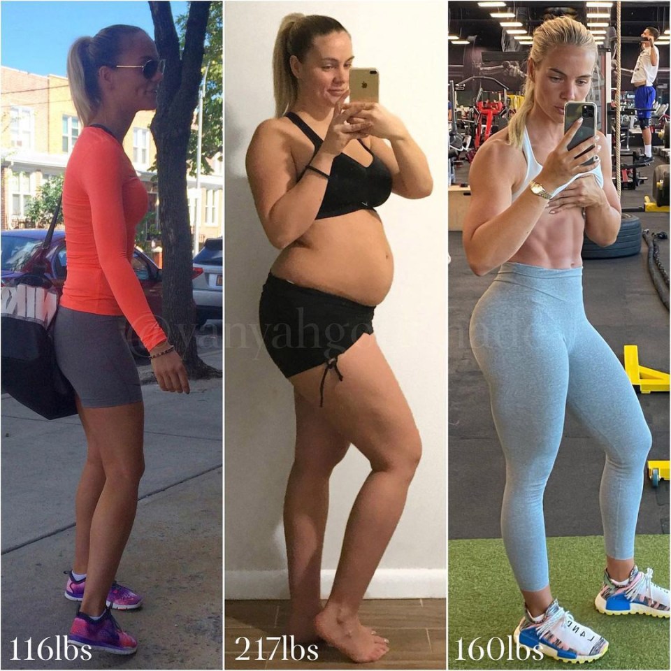 Yanyah was 219lbs when she went into labour and lost 29lbs in the four weeks after birth, but has stayed at 194lbs while hitting other targets along the way