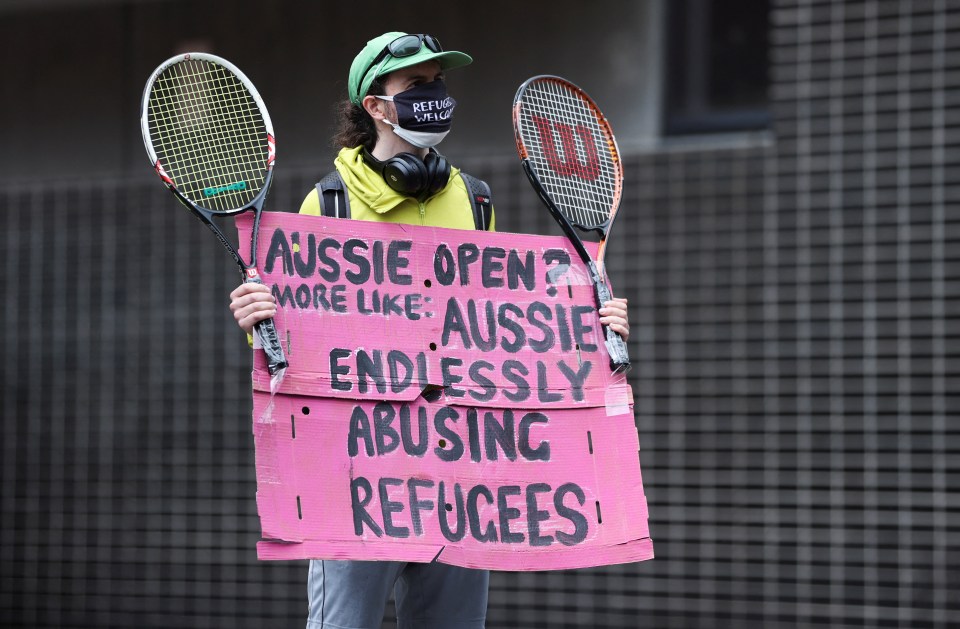 Angry supporters of Djokovic have congregated outside of his hotel