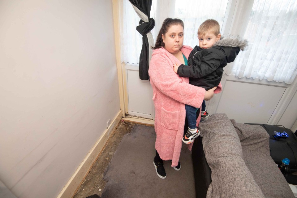 Emma Reynolds and son Lewis, 3, say the flat is making their health issues worse