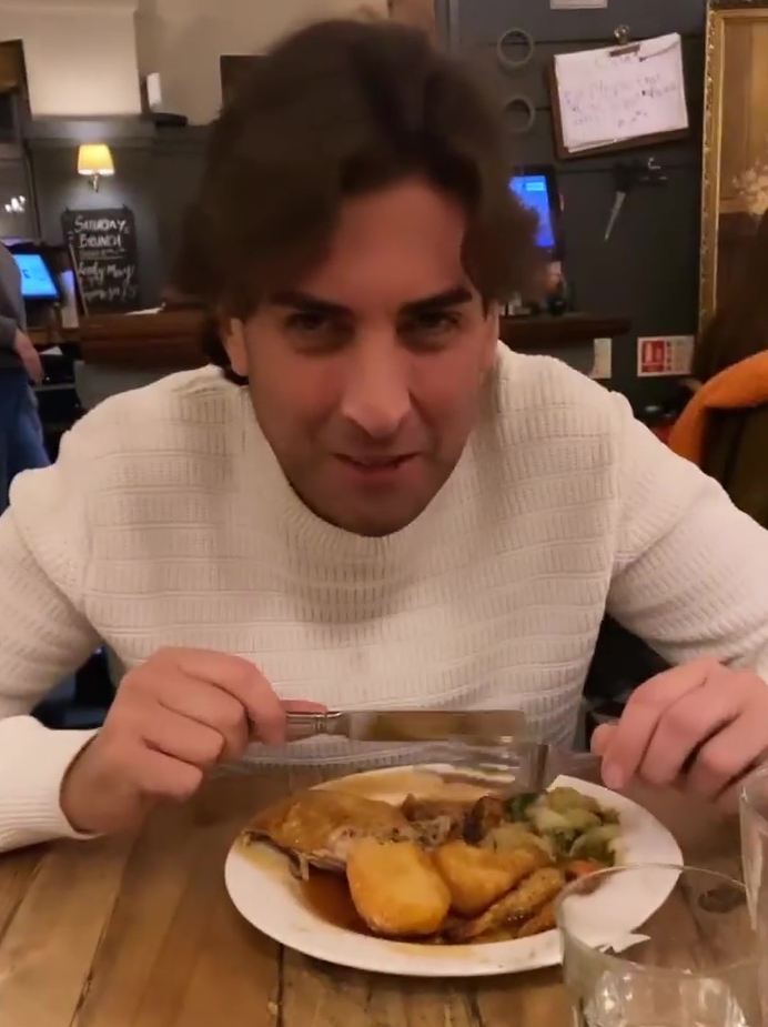 Arg looked happier than ever as he tucked into his dinner