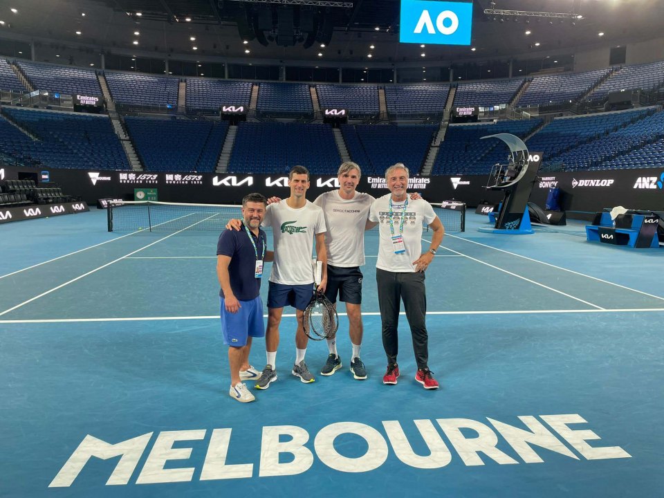 Djokovic returned to training yesterday hours after being let go from detention