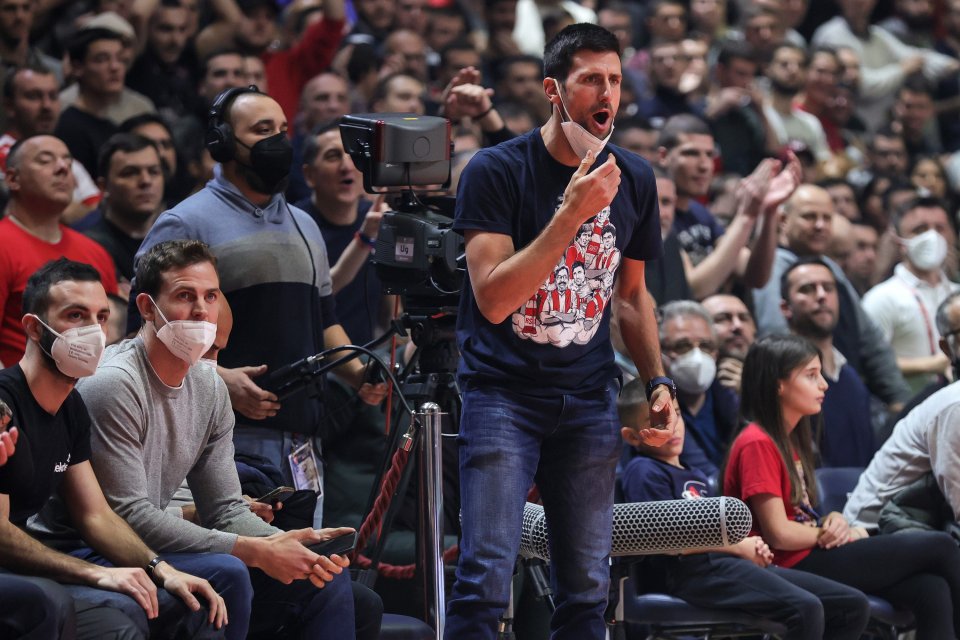 Djokovic went to a basketball game between Belgrade and Barcelona on December 14