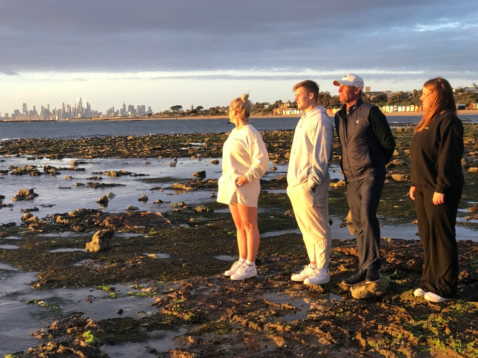 Shane with his three children in a new documentary