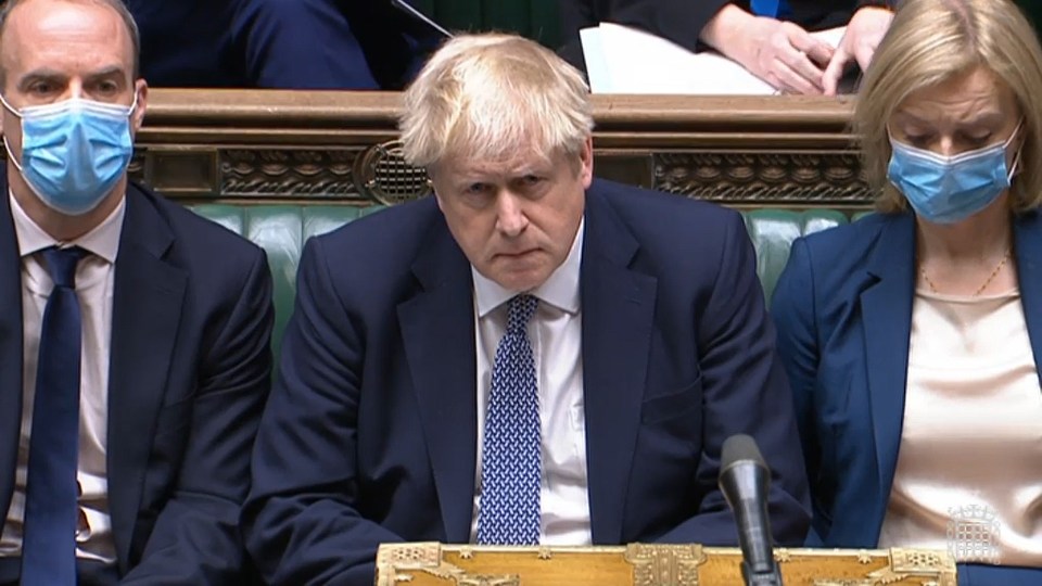 Boris looked glum after coming under a barrage of accusations during PMQ's