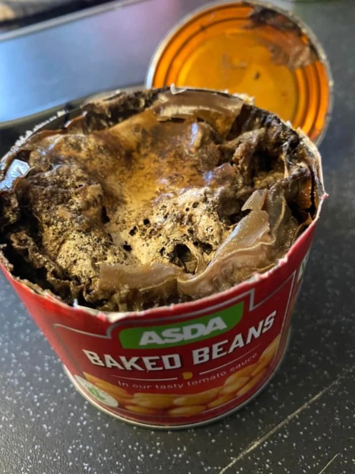 A mum-of-three was horrified when she opened the Asda own-brand beans