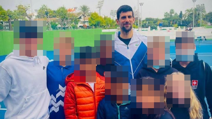 Djokovic was pictured in Spain