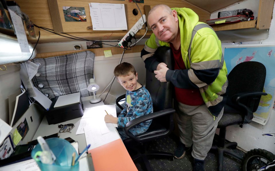 Kevin transformed his caravan into a home school for his grandchildren but has been told to move it