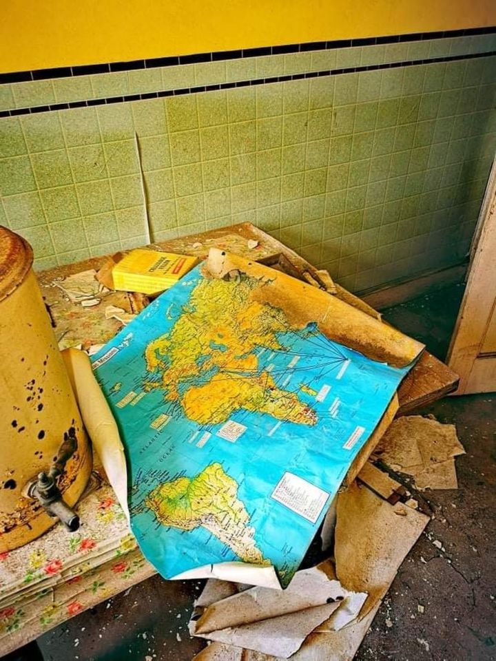 Old maps and books were found still in the building