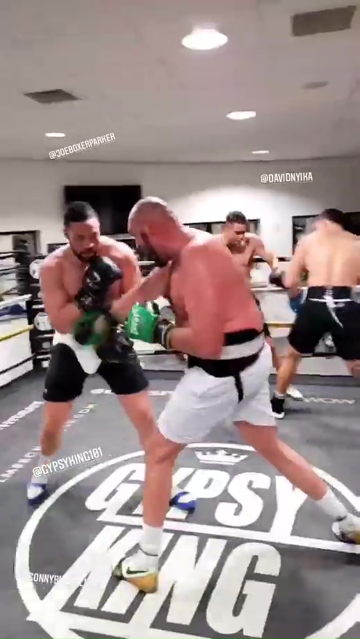 Heavyweights were captured sparring to the midriff in Fury's Morecambe gym