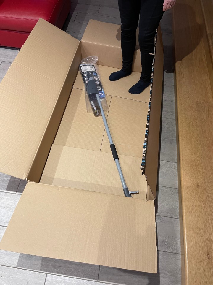 A mum who ordered a kitchen mop on Amazon was stunned when it arrived in a box big enough for a 50-in TV