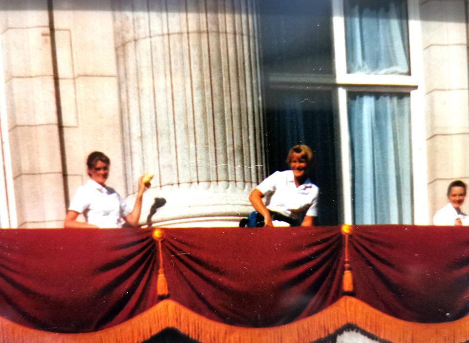 Charlotte was 21 when she started work at Buckingham Palace in January 1996 - seen here in the middle