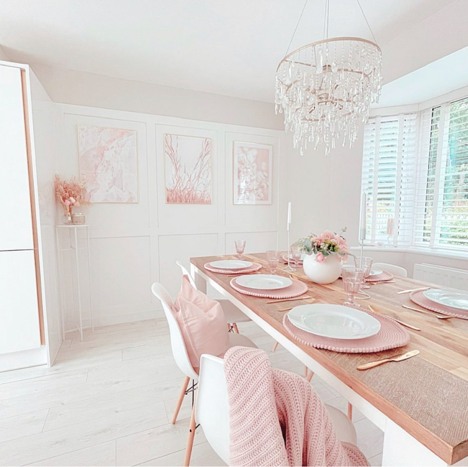 The home is light, bright and cotton-candy pink