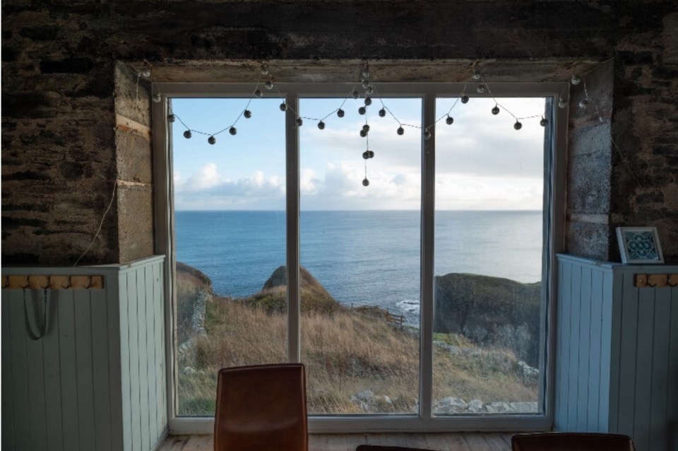 Potential buyers can look out to sea from the cliff top