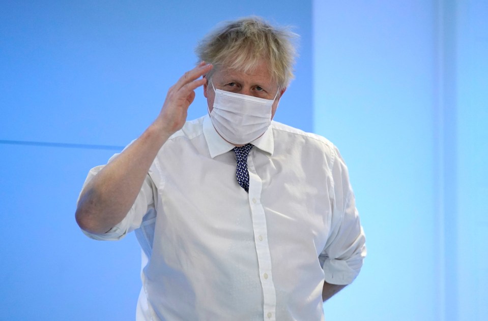 Boris Johnson on a visit to a health centre in Somerset today