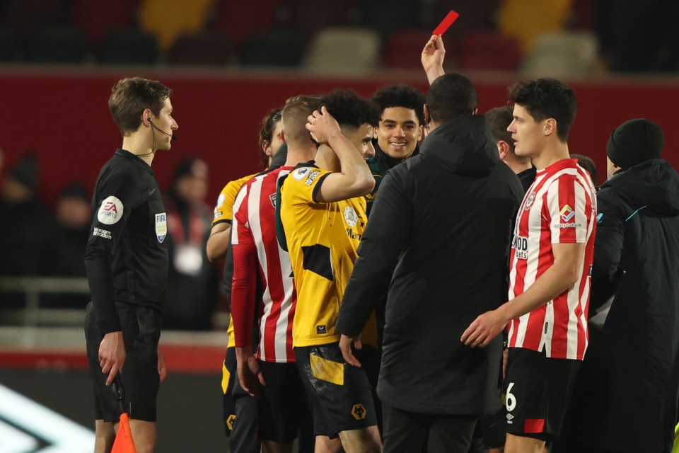 Thomas Frank was sent-off following an altercation with Wolves players