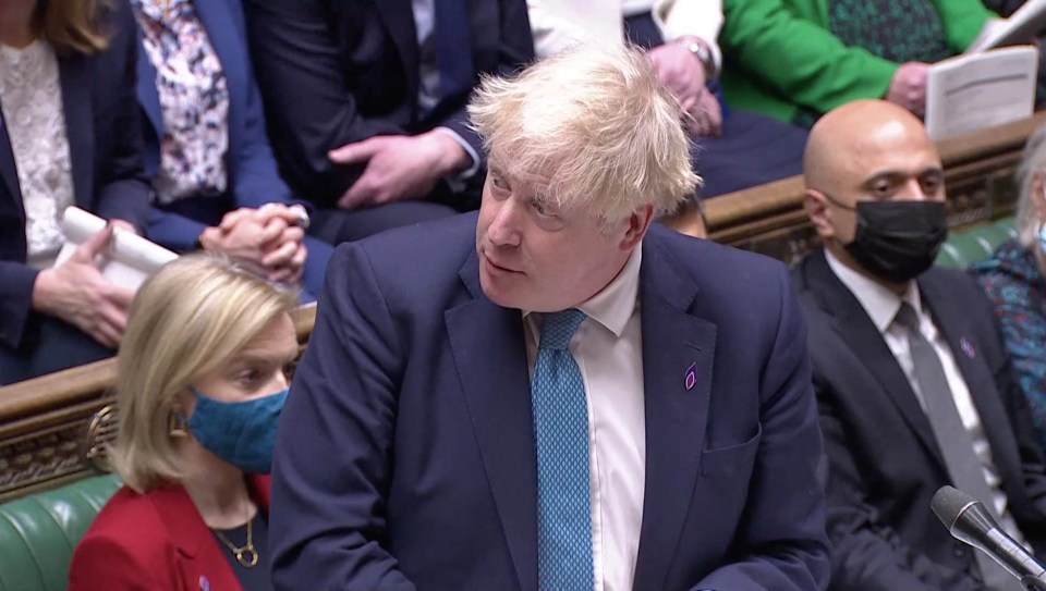 Boris Johnson at PMQs this afternoon