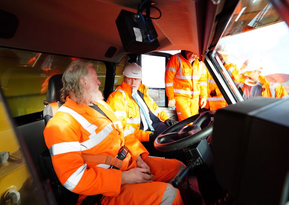 Boris Johnson on a trip to Anglesey this morning