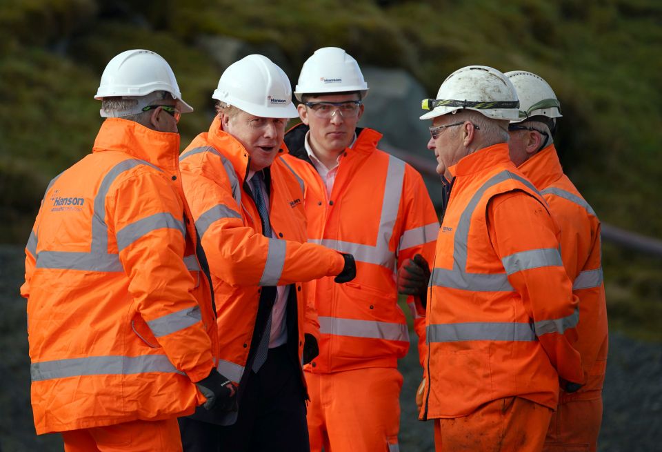 The PM donned his hard hat for a trip this morning