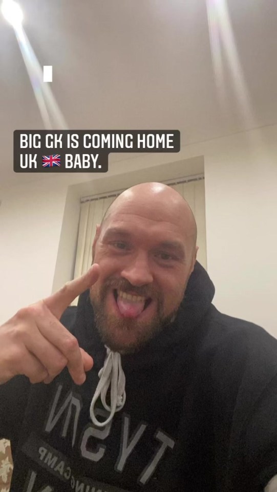 Fury took to Instagram to confirm he is coming back to the UK