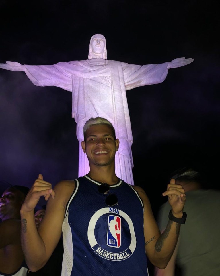 Bruno Guimaraes poses in Rio de Janeiro back in 2020