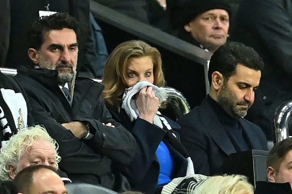 Yasir Al-Rumayyan and Amanda Staveley looked glum as they watched the Toon crash out of the FA Cup in the Third Round