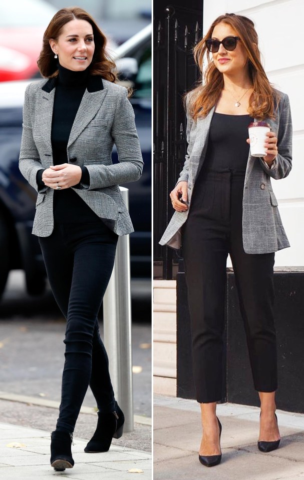 Houndsooth Blazer…  Kate’s jacket is £651 from Smythe and Eleanor’s blazer is from Zara for £59