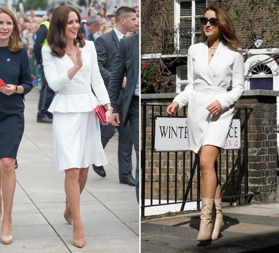 White blazer... Kate’s blazer is £2,270A from Alexander McQueen and Eleanor’s blazer is £196 from Karen Millen