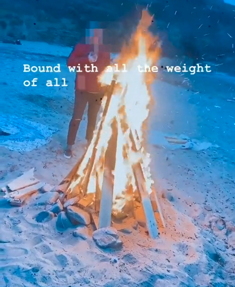 Ackland also posted a video from the beach