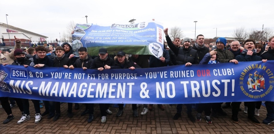 Birmingham fans flooded outside the stadium to protest against the club's owners