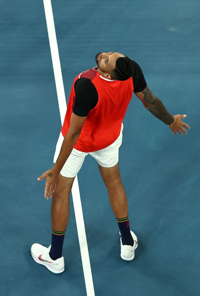 Kyrgios did the Cristiano Ronaldo 'siu' celebration after booking his place in round two