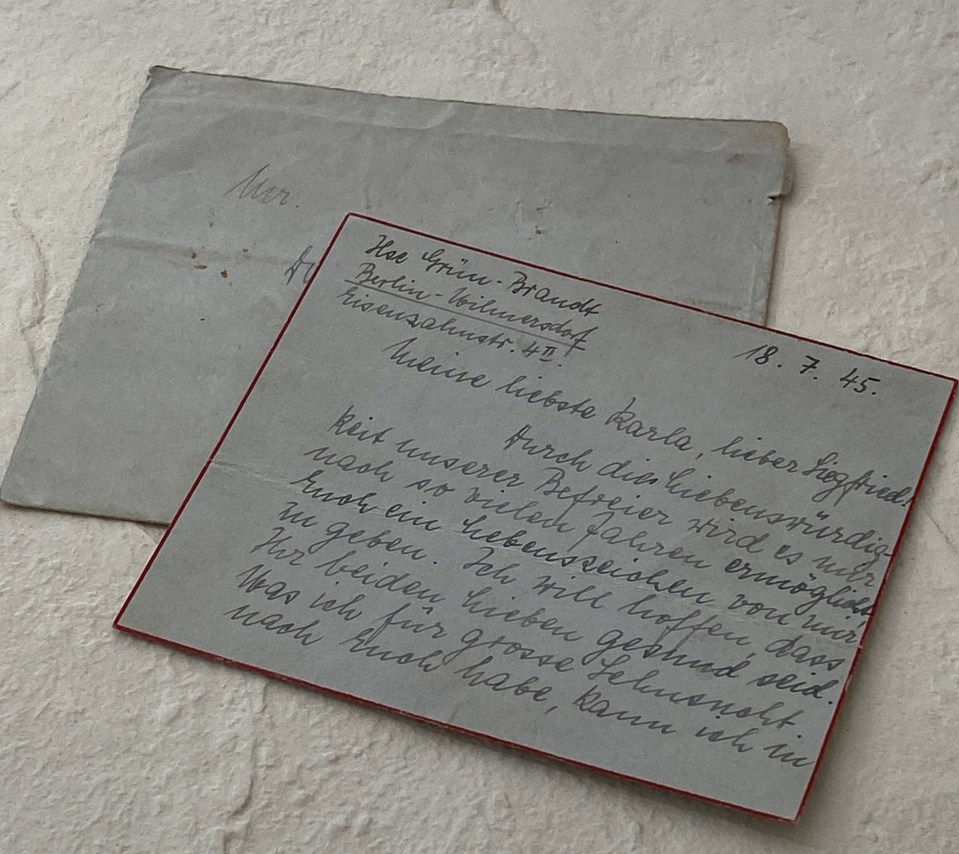 The letter Ilse wrote to her sister Carla revealing their family's fate