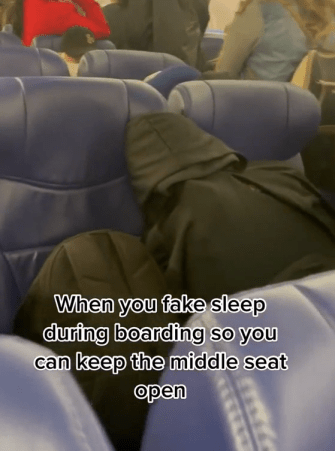 If you put your stuff across the whole row and pretend to be asleep, other passengers might not want to wake you and look for a seat further down the plane