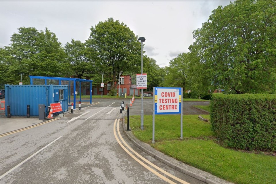 NHS workers Mark and Kathyrn Cleary visited the drive-through Covid testing service in the former staff car park at the Royal Bolton Hospital