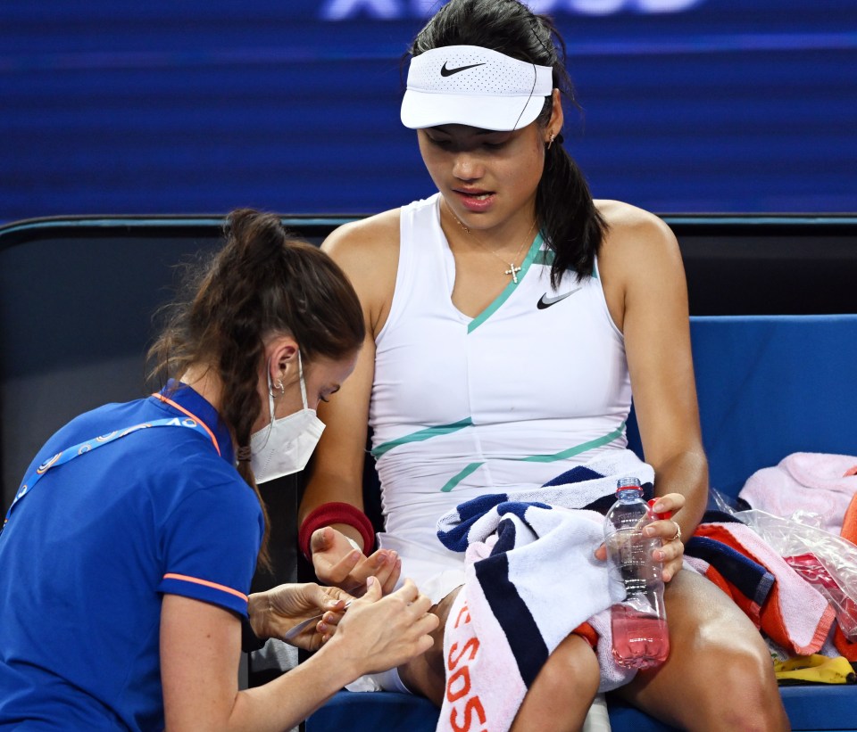 Emma Raducanu revealed there were members of her team who wanted her to pull out of the Australian Open due to painful blisters