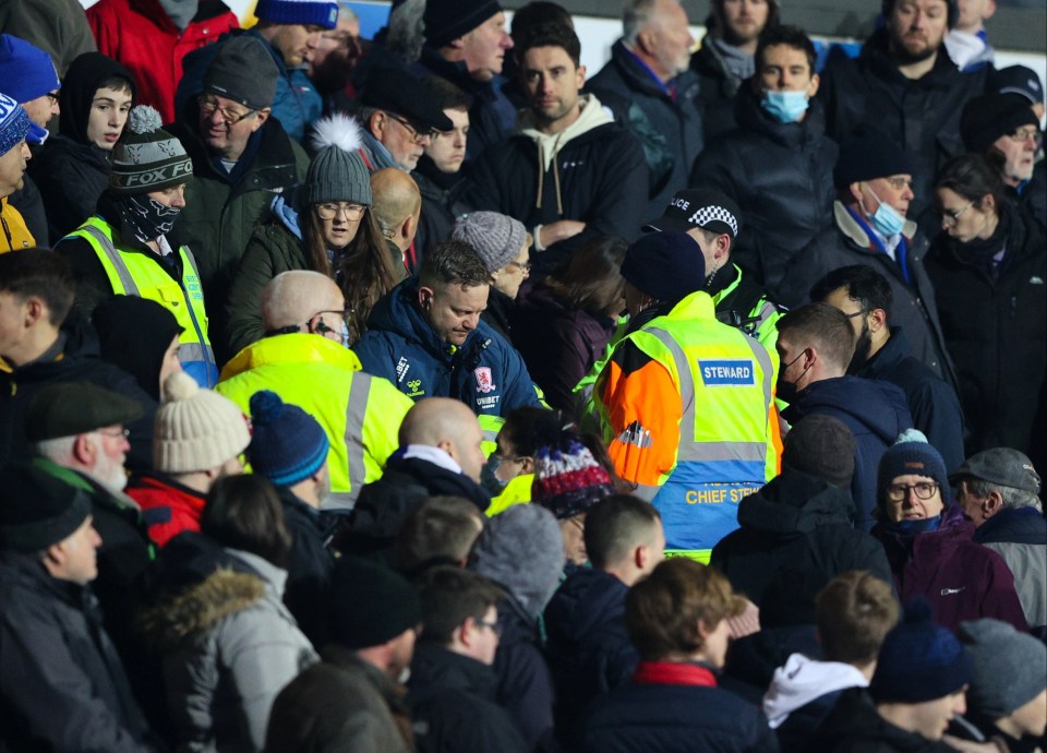 Middlesbrough’s medical team acted swiftly on Monday night to save a Blackburn fan’s life