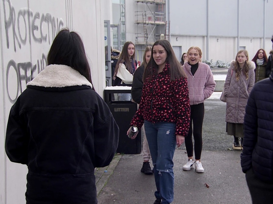 Amy and Summer are leading a protest against the upskirters